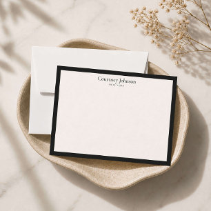 Elegant minimalistisk lyxig boutique svart/elfenbe anteckningskort