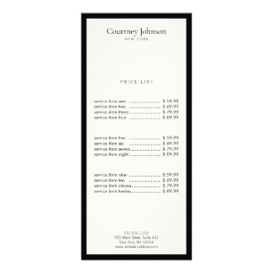 Elegant minimalistisk lyxig boutique svart/elfenbe reklamkort