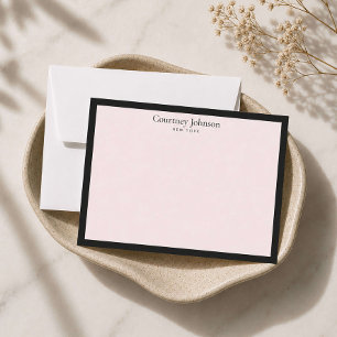 Elegant minimalistisk lyxig boutique svart/rosa anteckningskort