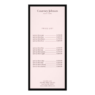 Elegant minimalistisk lyxig boutique svart/ rosa reklamkort