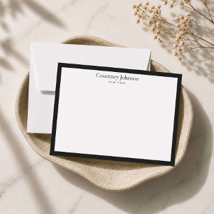 Elegant minimalistisk lyxig boutique svart/vit anteckningskort