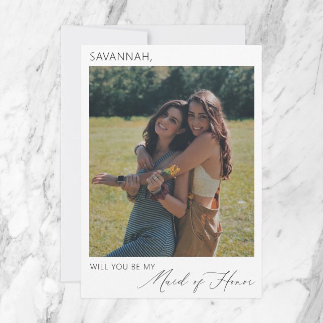 Elegant minimalistisk Maid of honor Frieri foto Inbjudningar (Skapare uppladdad)