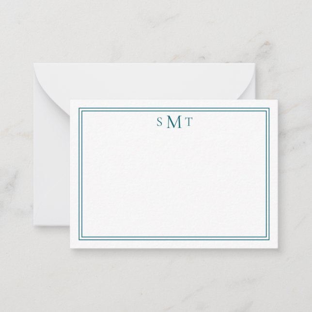 Elegant: Minimalistisk målning tre Brev monogram Anteckningskort (Framsida)