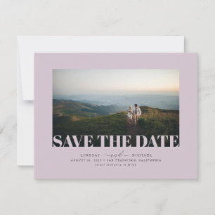 Elegant minimalistisk Mauve Spara datumfoto Datumet