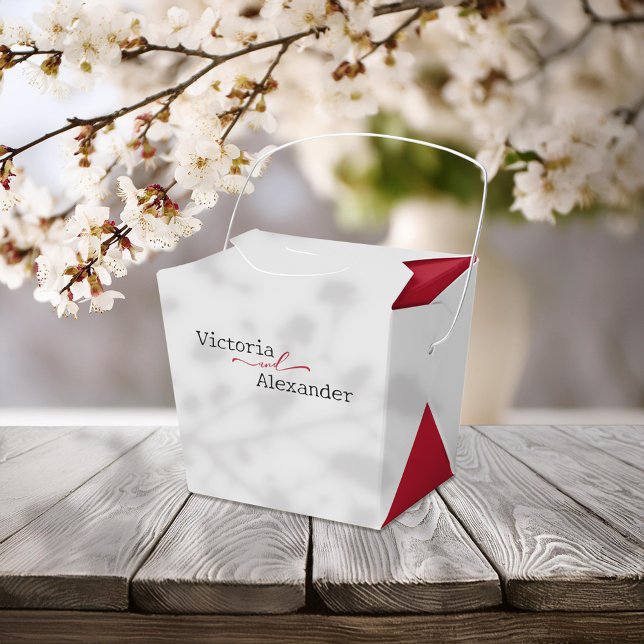 Elegant minimalistisk med röda dekortecken Bröllop Presentaskar (Skapare uppladdad)