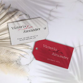 Elegant minimalistisk med röda dekortecken Bröllop Presentetikett