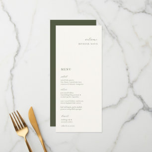 Elegant Minimalistisk meny för Moss-Grönt-plats