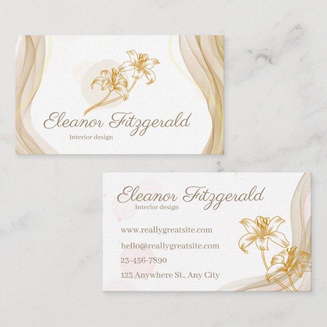 Elegant Minimalistisk Mjuk Kontaktkort Visitkort (Fram/baksida)