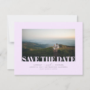 Elegant Minimalistisk mjuk Lila Spara datumfoto Datumet