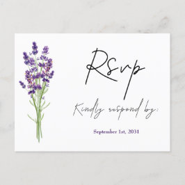 Elegant minimalistisk mode lila RSVP bröllop Vykort