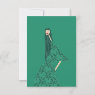 Elegant minimalistisk modeillustration konstkort tack kort