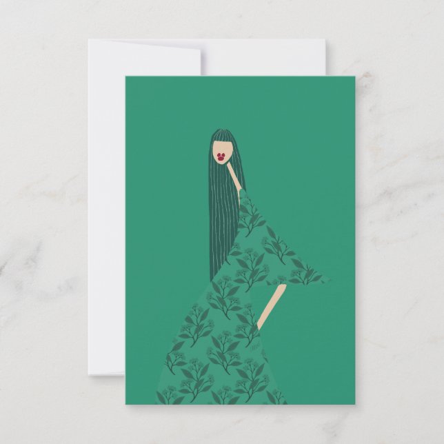 Elegant minimalistisk modeillustration konstkort tack kort (Framsida)