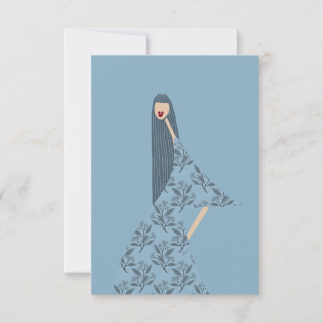 Elegant minimalistisk modeillustration konstkort tack kort (Framsida)