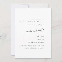 Elegant Minimalistisk modern Black & White Inbjudningar