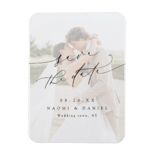 Elegant minimalistisk modern chic script foto magnet