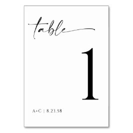 Elegant minimalistisk modern handskriven bröllop bordsnummer