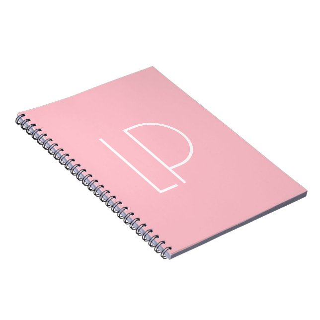 Elegant minimalistisk modern initial på pastellros anteckningsbok (Högra Sidan)