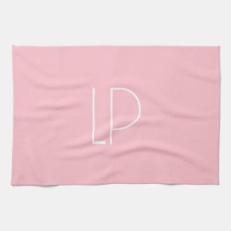 Elegant minimalistisk modern initial på pastellros kökshandduk
