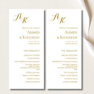 Elegant minimalistisk modern islamisk bröllopsprog program