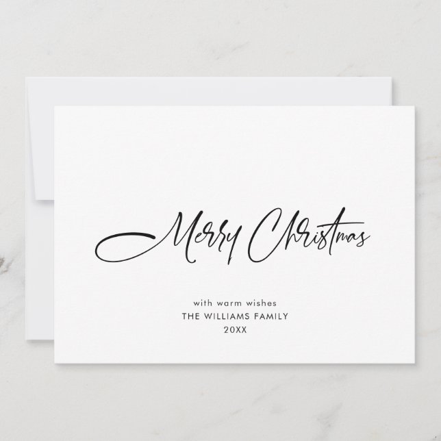 Elegant Minimalistisk modern jul Hälsning Julkort (Framsida)