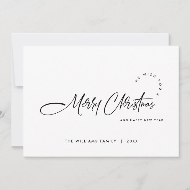 Elegant Minimalistisk modern jul Hälsning Julkort (Framsida)