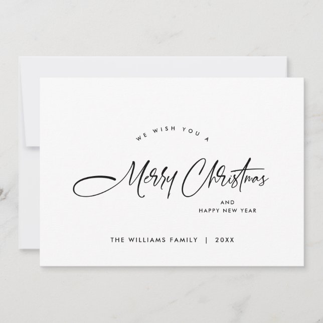 Elegant Minimalistisk modern jul Hälsning Julkort (Framsida)