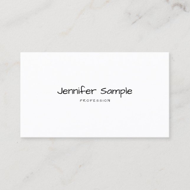 Elegant minimalistisk modern mall handskriven topp visitkort (Framsida)