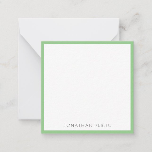 Elegant - minimalistisk modern monogrammall anteckningskort (Framsida)