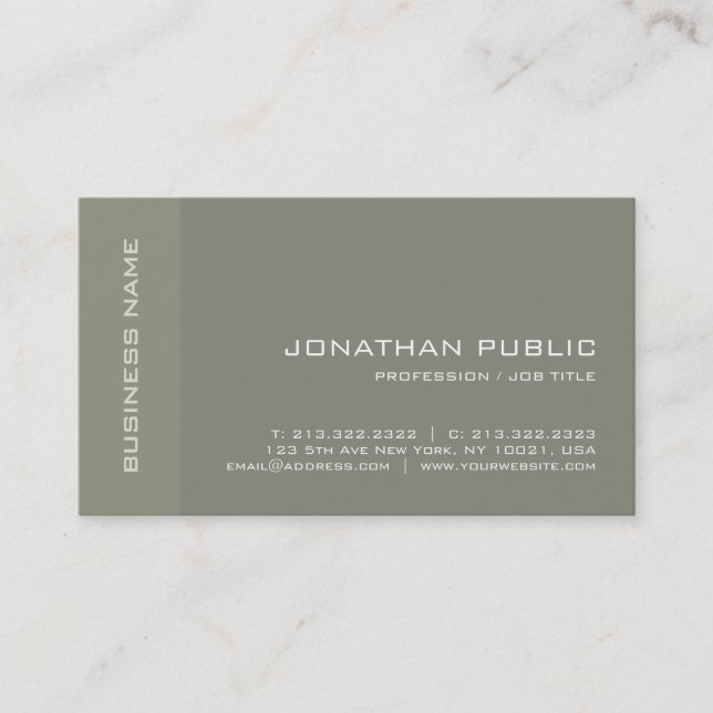 Elegant Minimalistisk Modern Plain Luxe-Profession Visitkort (Framsida)