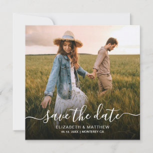Elegant - minimalistisk Modern Script One Photo Br Spara Datumet