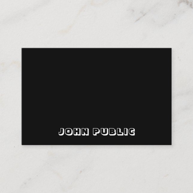 Elegant minimalistisk modern svart och vit B&W Visitkort (Framsida)