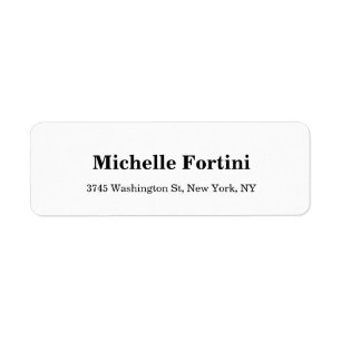 Elegant - minimalistisk, modern, svart och vit returadress etikett