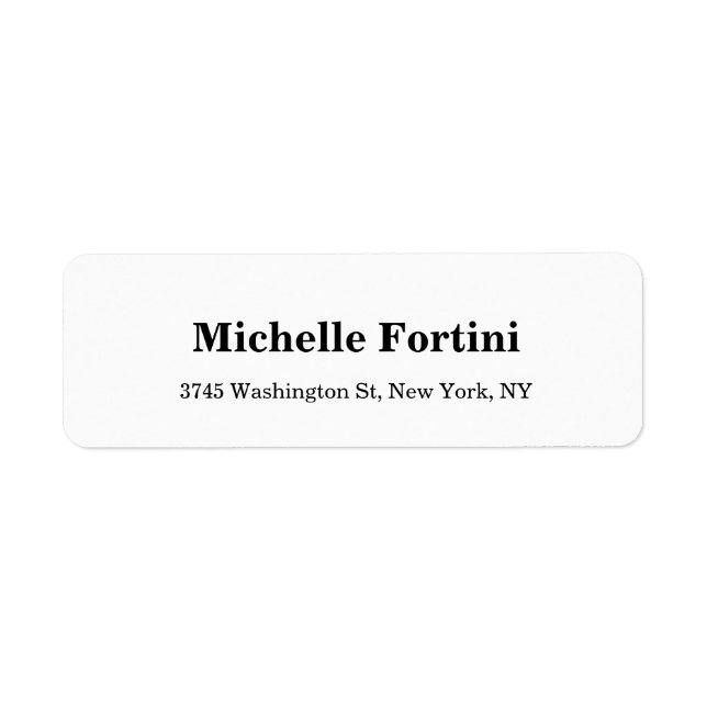 Elegant - minimalistisk, modern, svart och vit returadress etikett (Framsidan)