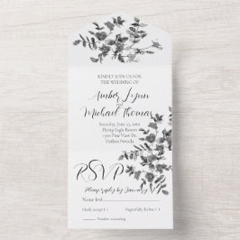 Elegant minimalistisk modern svart vit vildblommor