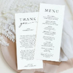 Elegant - minimalistisk modern Tack Bröllop Meny<br><div class="desc">Om du vill göra ytterligare anpassningar klickar du på länken "anpassa ytterligare" och användor verktyg som är utformat för att ändra mallen.</div>