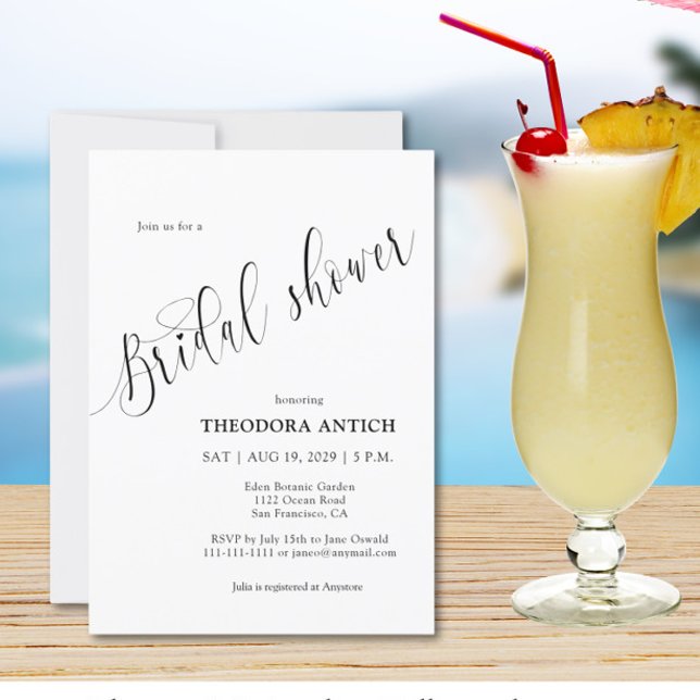 Elegant Minimalistisk Möhippa för calligrafi Inbjudningar (Skapare uppladdad)