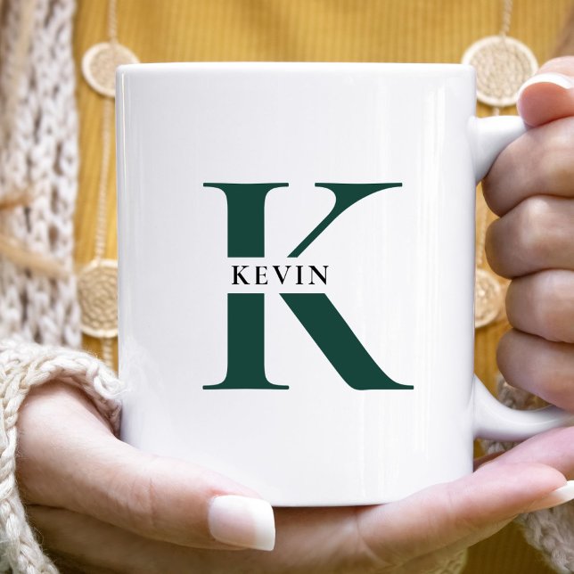 Elegant Minimalistisk Monogram Namn Kaffemugg (Skapare uppladdad)