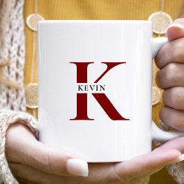 Elegant Minimalistisk Monogram Namn Kaffemugg