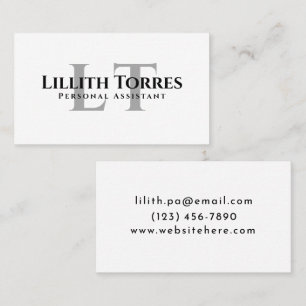 Elegant Minimalistisk monogram ren typografi Visitkort