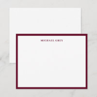 Elegant Minimalistisk Mörk Burgundy Namn Gräns pla