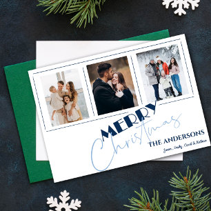 Elegant Minimalistisk multifoto-God jul Julkort