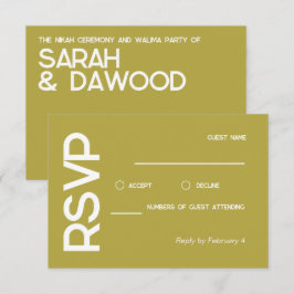 Elegant Minimalistisk muslimsk brasvit Bröllop OSA Kort