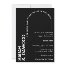 Elegant Minimalistisk muslimsk svart vit Bröllop