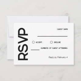 Elegant Minimalistisk muslimsk vit svart Bröllop O OSA Kort