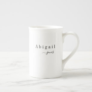 Elegant Minimalistisk Namn-Personlig Benporslin Mugg