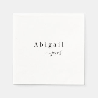 Elegant Minimalistisk Namn-Personlig i skript Pappersservett