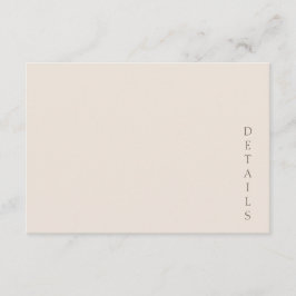 Elegant minimalistisk ökenbröllop tilläggskort