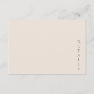 Elegant minimalistisk ökenbröllop tilläggskort