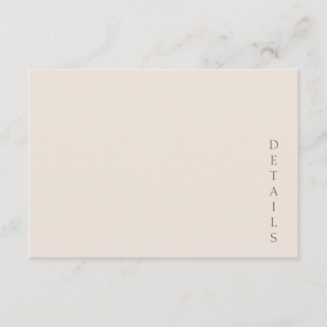 Elegant minimalistisk ökenbröllop tilläggskort (Framsida)