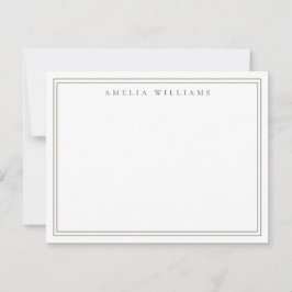 Elegant - minimalistisk Oliv grönt två Gräns Anteckningskort